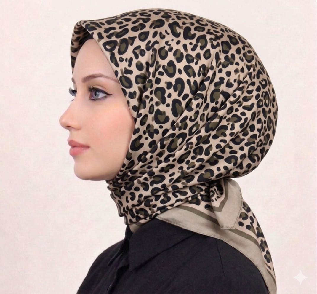 YEŞİL KENARLI LEOPAR EŞARP