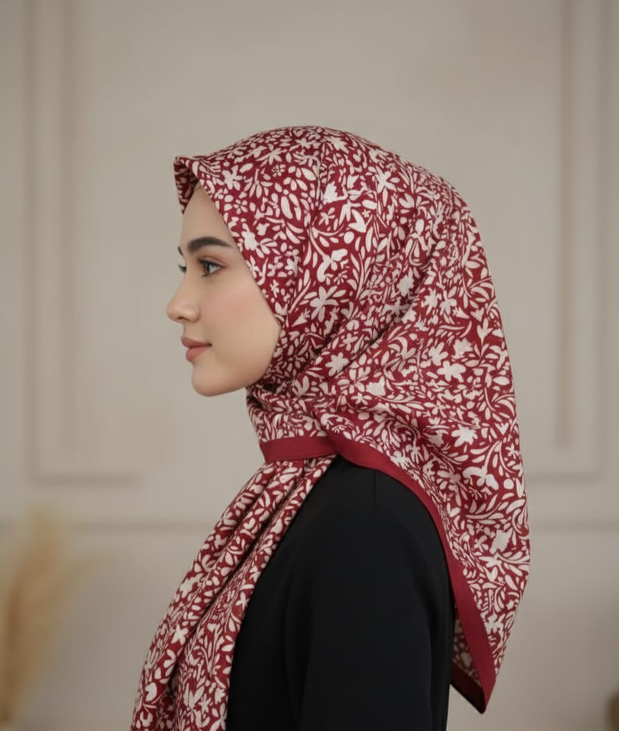 DESENLİ KIRMIZI EŞARP