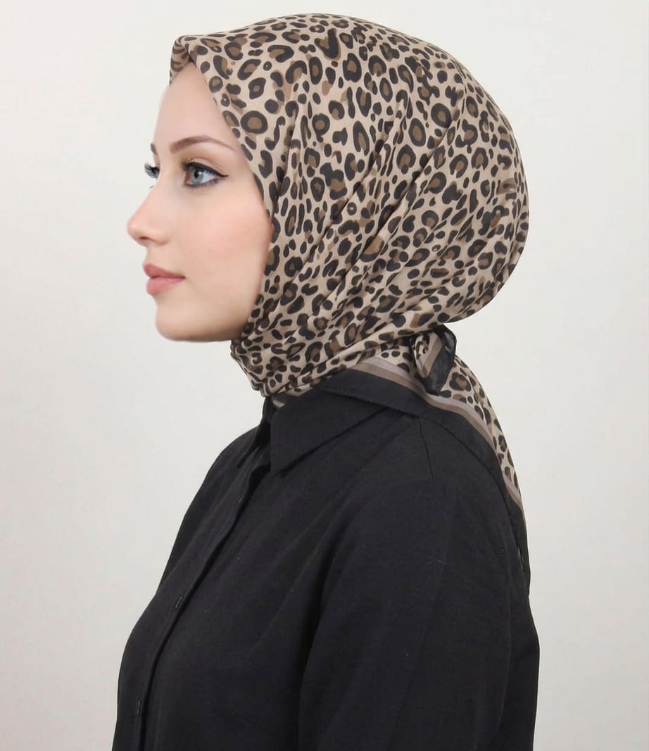 KAHVE LEOPAR EŞARP